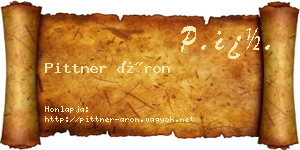 Pittner Áron névjegykártya